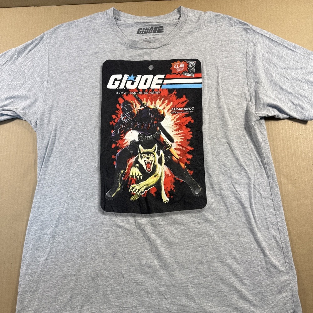 G.I. JOE COMMANDO SNAKE EYES HASBRO SIZE XL Gray SHIRT COBRA HERO